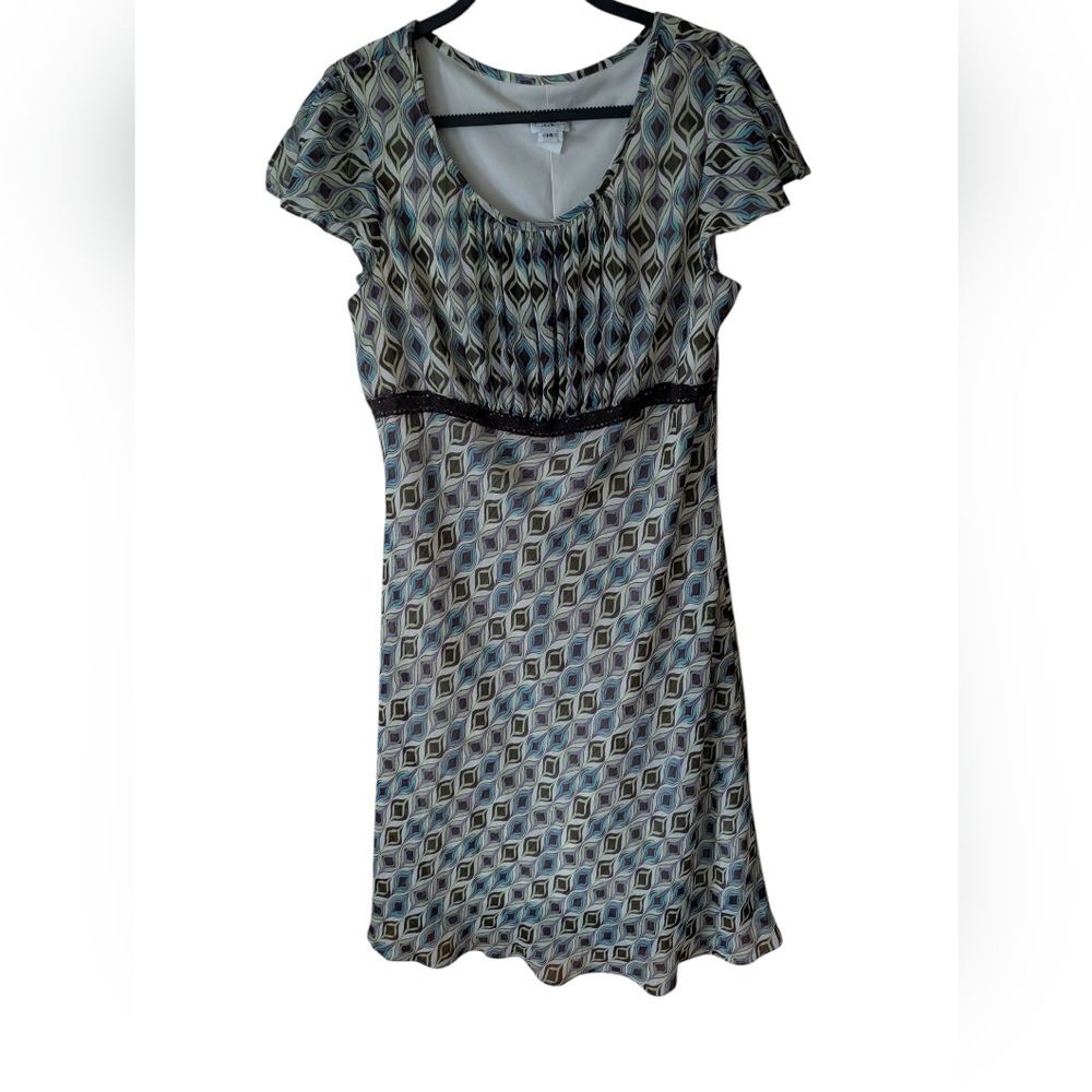 Dorby Vintage Y2K Geometric‎ Babydoll Midi Dress Size 14